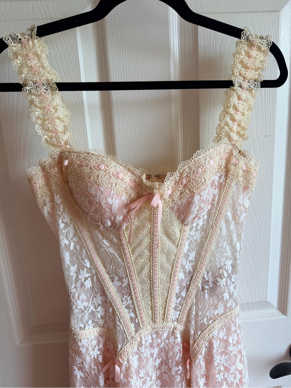 Lacemade Lace Corset Dress in Pink and Cream